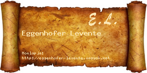 Eggenhofer Levente névjegykártya